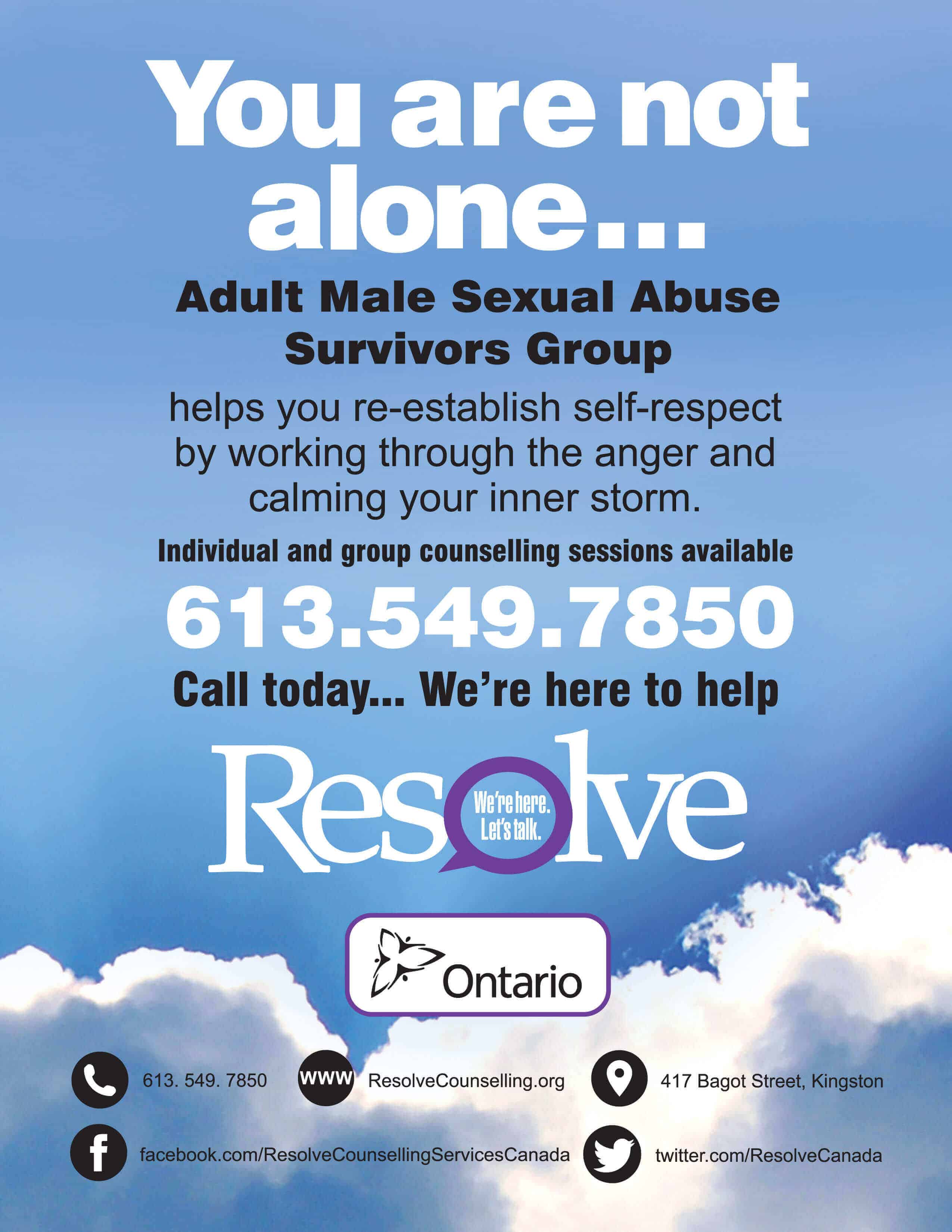 Resolve Upcoming Adult Male Sexual Abuse Survivors Group