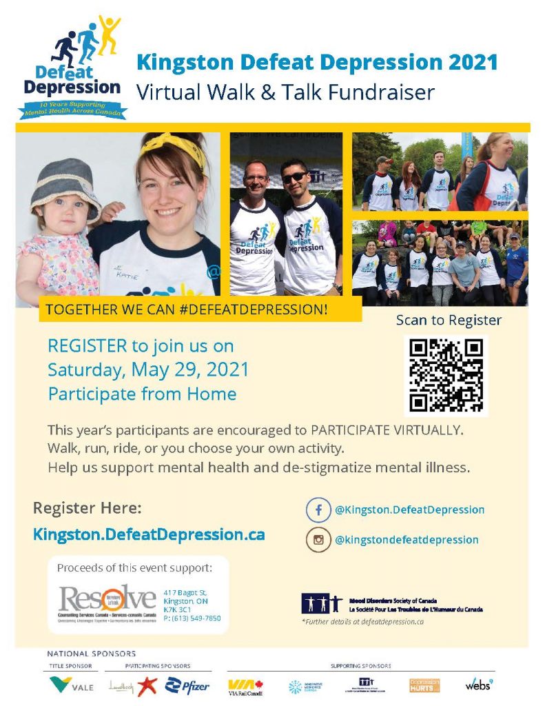 Annual Defeat Depression Campaign: Kingston & Area Virtual Walk & Run